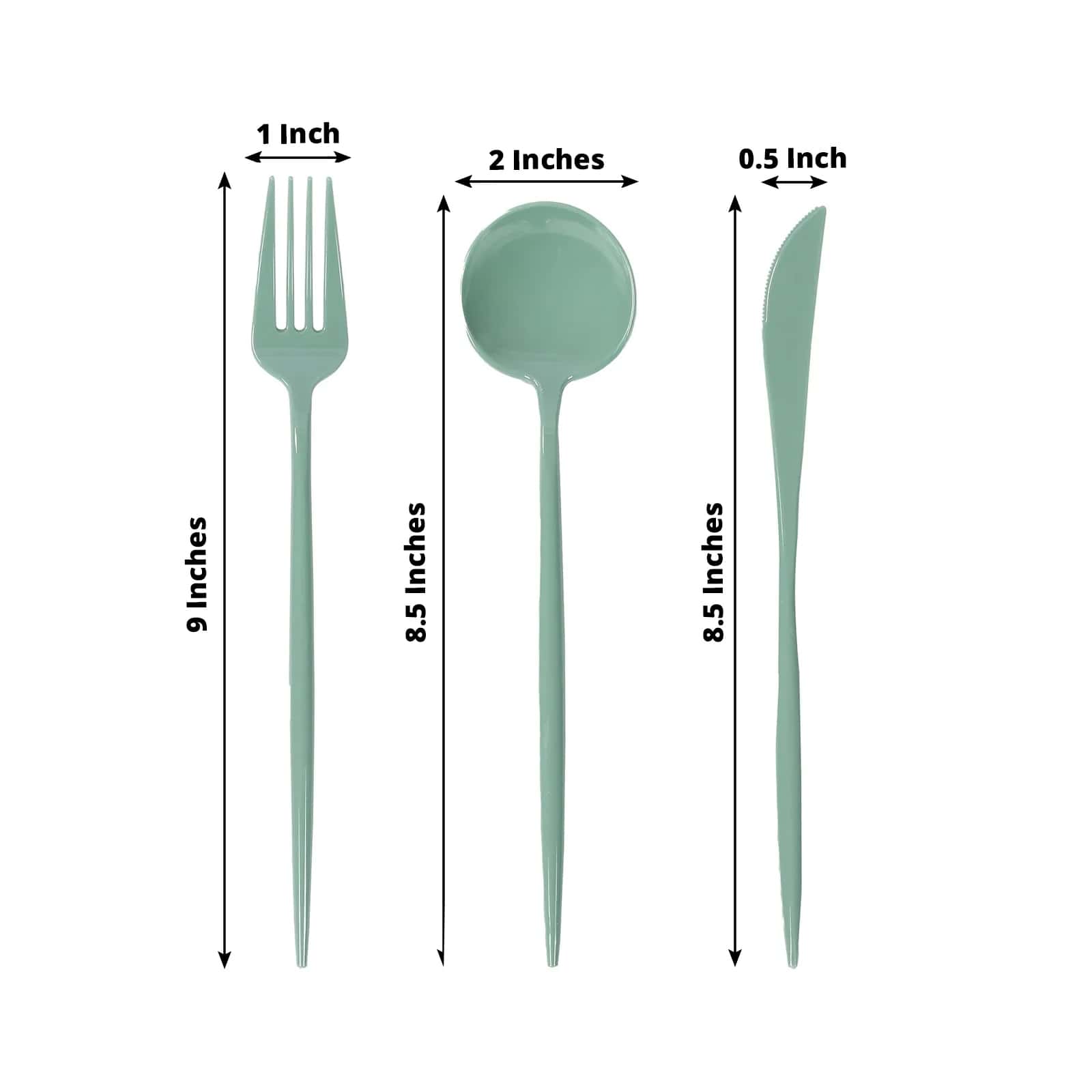 60 Pack Plastic Silverware Set, Dusty Sage Green Heavy Duty Disposable Sleek Utensil Cutlery - Bell Racket Store