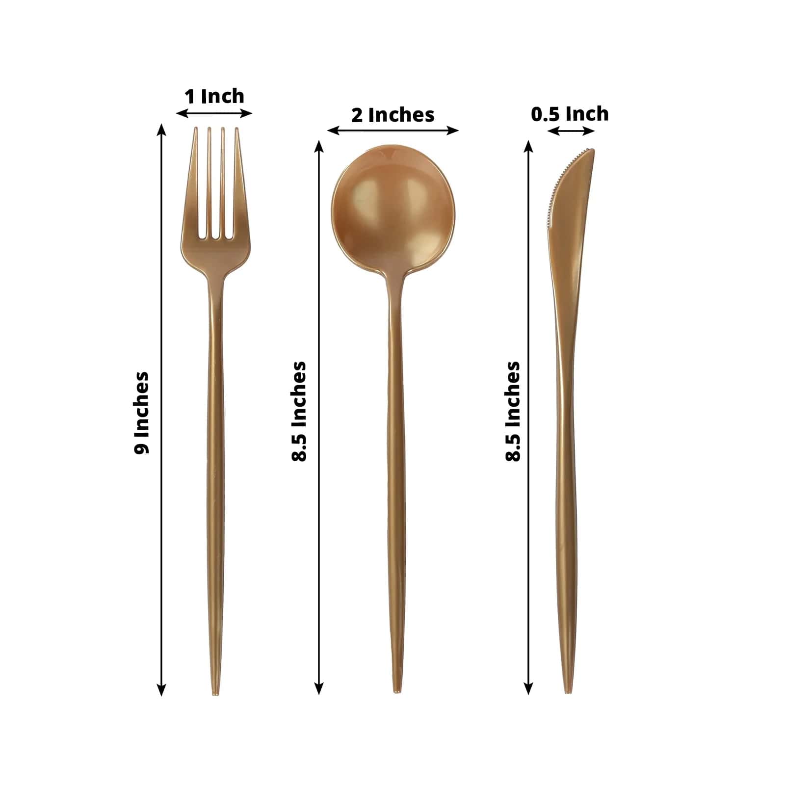 60 Pack Plastic Silverware Set, Gold Heavy Duty Disposable Sleek Utensil Cutlery - Bell Racket Store