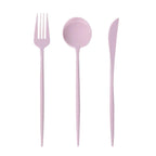 60 Pack Plastic Silverware Set, Lavender Lilac Heavy Duty Disposable Sleek Utensil Cutlery - Bell Racket Store