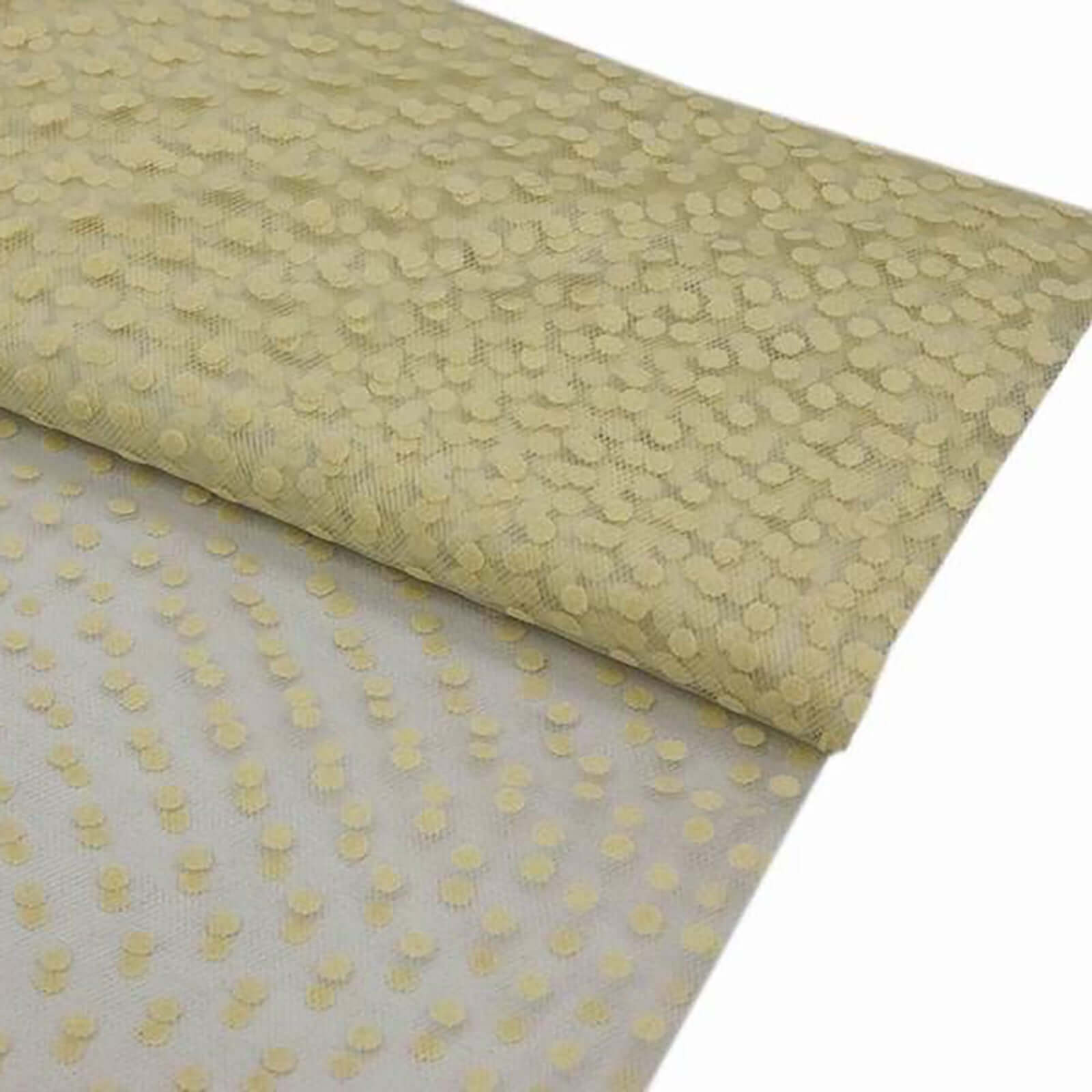 60"x10 Yards Ivory Polka Dot Tulle Fabric Bolt - NestOCart