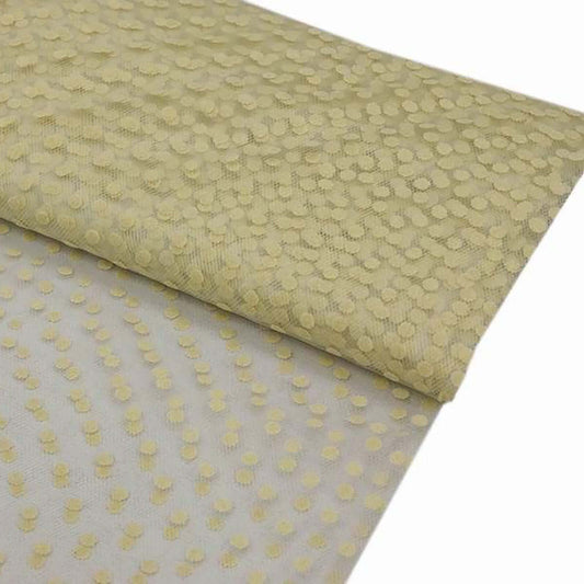 60"x10 Yards Ivory Polka Dot Tulle Fabric Bolt - NestOCart
