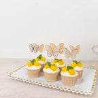 64 Pcs 3D Butterfly Cupcake Toppers with Gold Trim â€“ Elegant Cake Decorations in Pink & Purple for Parties, Anniversaries, and Events â€“ Assorted Sizes - Bell Racket Store