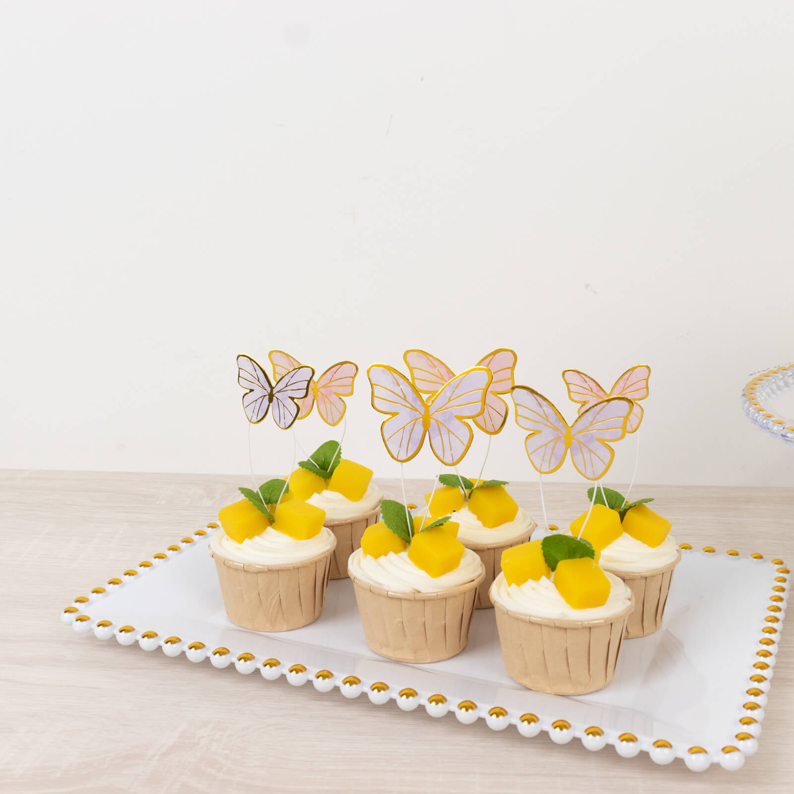 64 Pcs 3D Butterfly Cupcake Toppers with Gold Trim â€“ Elegant Cake Decorations in Pink & Purple for Parties, Anniversaries, and Events â€“ Assorted Sizes - Bell Racket Store