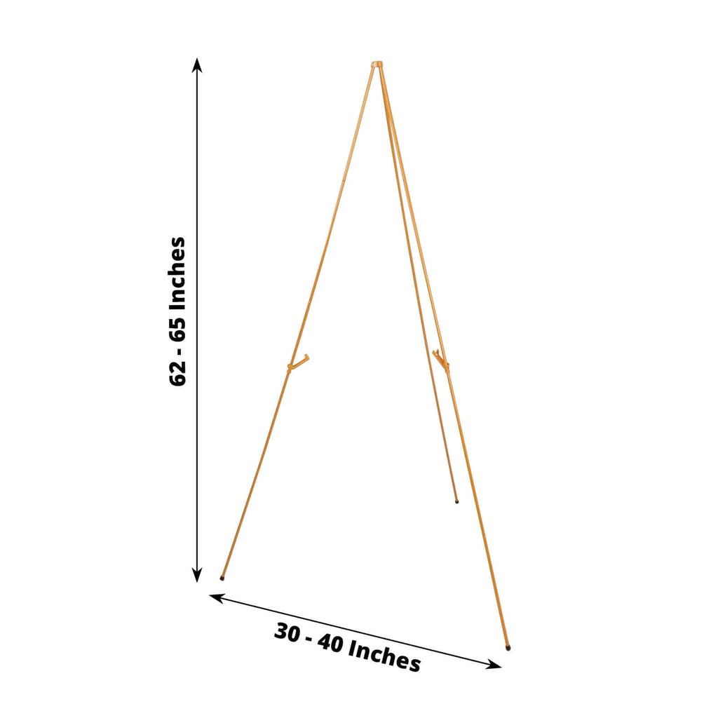 65" Gold Metal Sign Holder Easel Stand, Collapsible Tripod Stand - Bell Racket Store