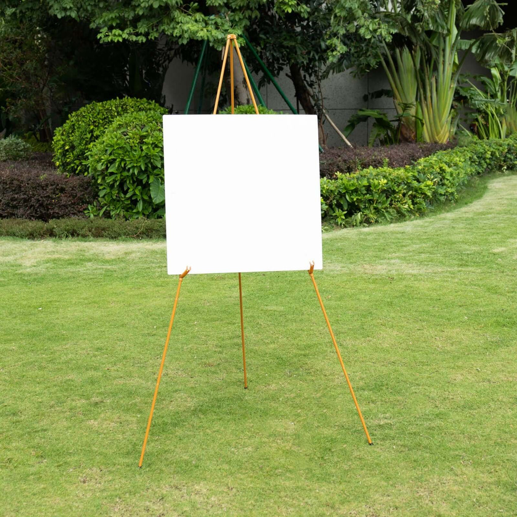 65" Gold Metal Sign Holder Easel Stand, Collapsible Tripod Stand - Bell Racket Store