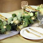 6.5ft Artificial Eucalyptus and Boxwood Garland String Lights, Warm White 20 LED Battery Operated Fairy Lights with Fake Greenery Hanging Vines - Bell Racket Store