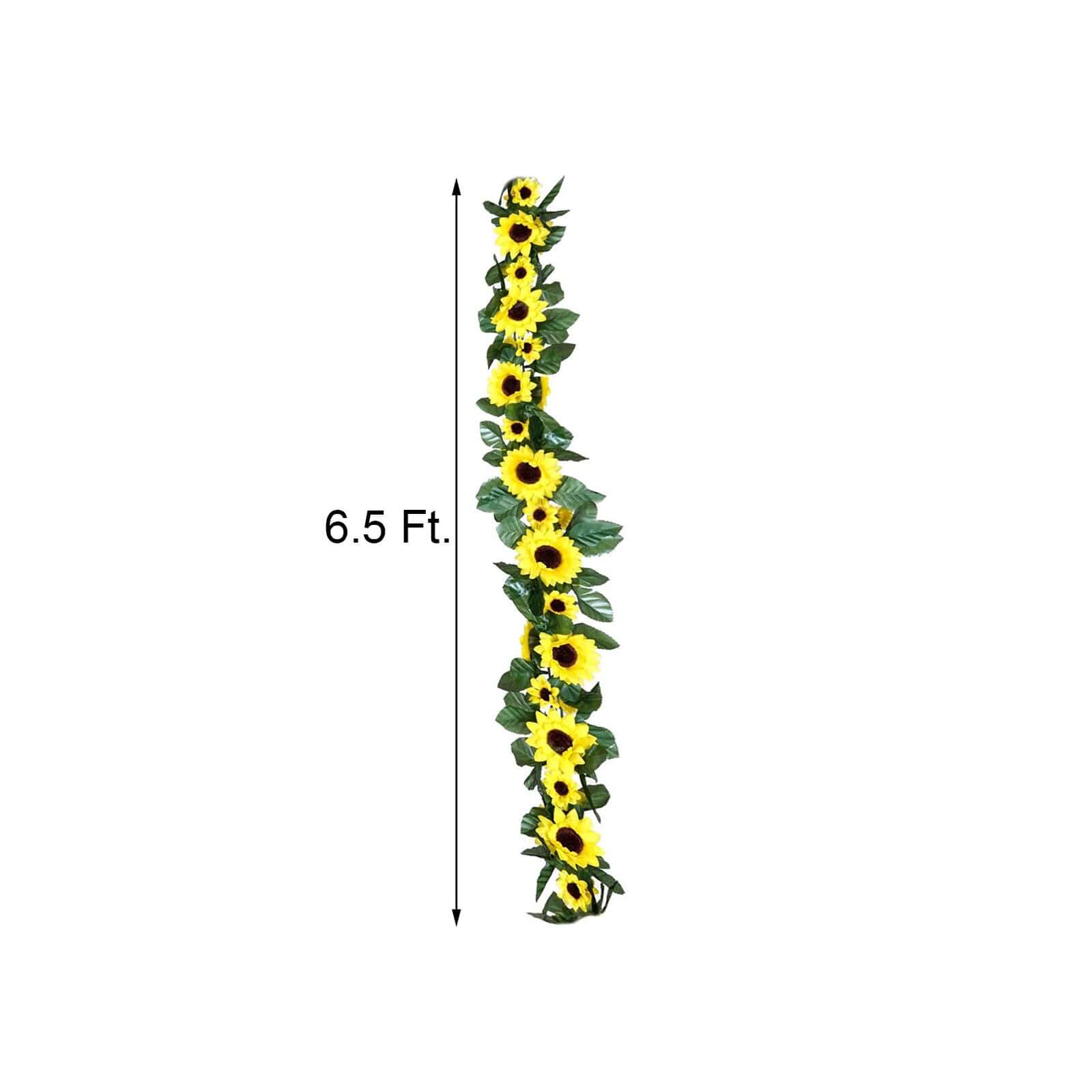 6.5ft Artificial Silk Sunflower Table Garland, Flower Vine Chain - NestOCart
