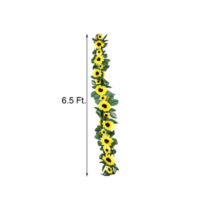 6.5ft Artificial Silk Sunflower Table Garland, Flower Vine Chain - NestOCart