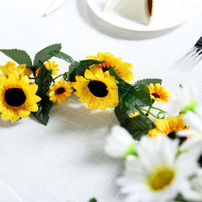 6.5ft Artificial Silk Sunflower Table Garland, Flower Vine Chain - NestOCart