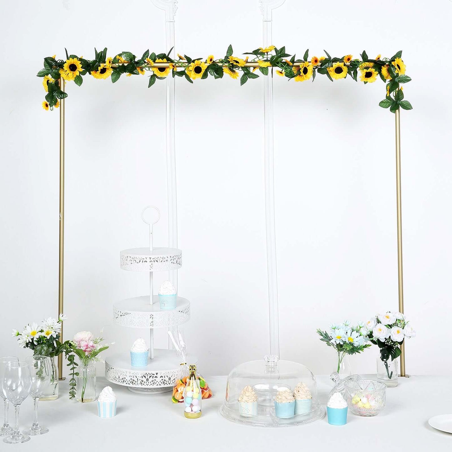 6.5ft Artificial Silk Sunflower Table Garland, Flower Vine Chain - NestOCart