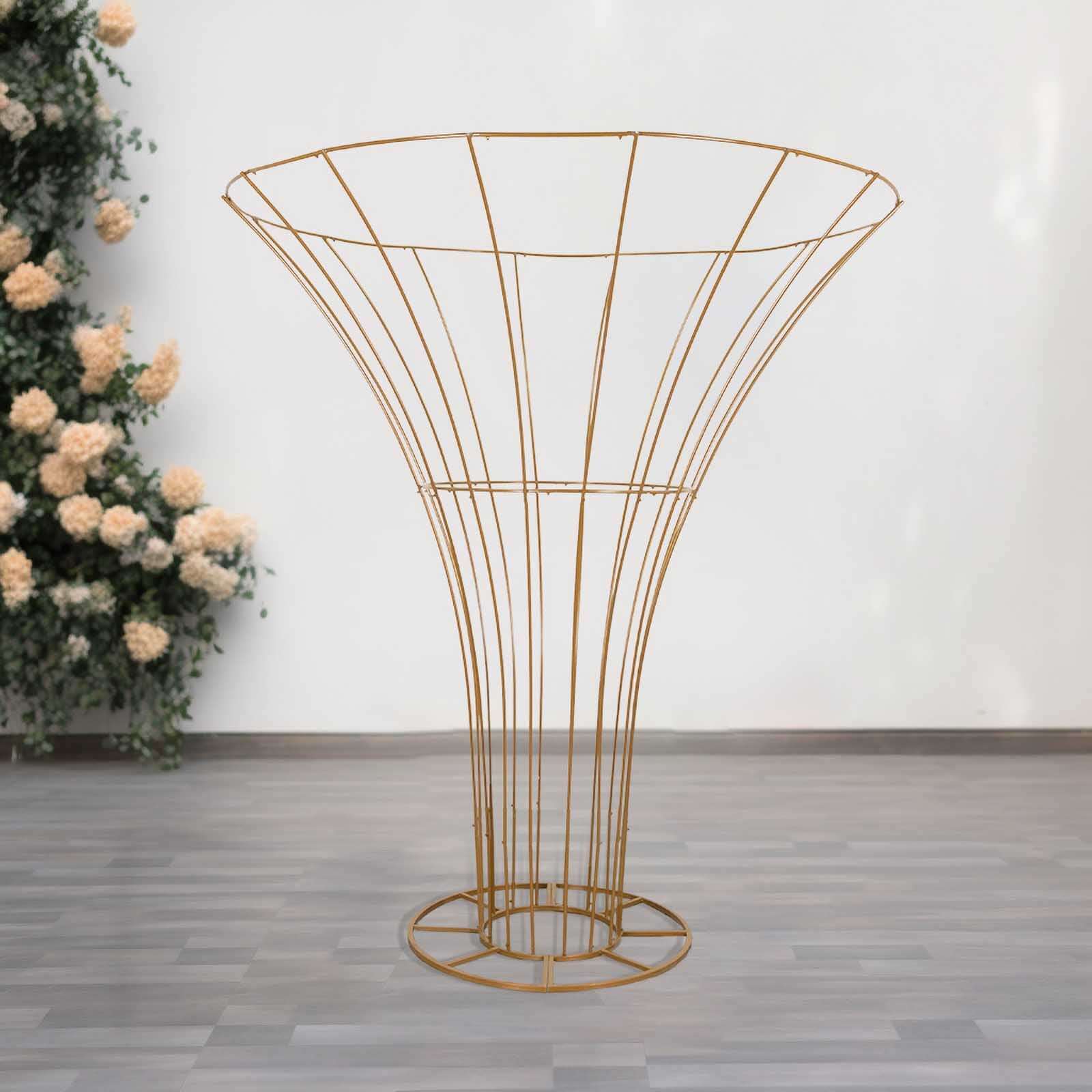 6.5ft Gold Blossom Metal Tree Wedding Floral Display Stand, Floor Standing Flower Frame Pedestal - Bell Racket Store