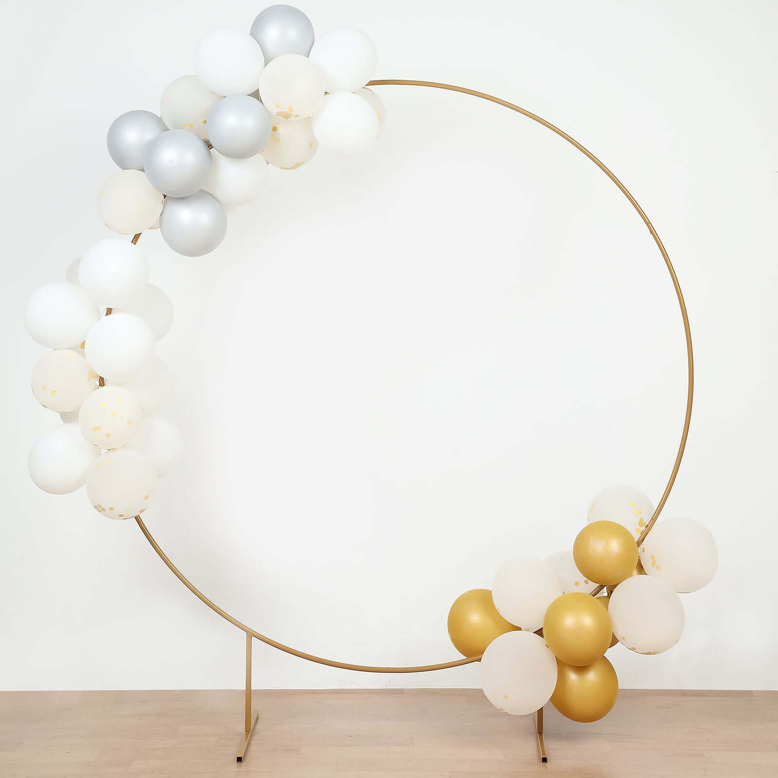 6.5ft Gold Metal Circle Wedding Arch Stand, Floral Balloon Garland Hoop, Round Backdrop Frame - Bell Racket Store
