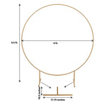 6.5ft Gold Metal Circle Wedding Arch Stand, Floral Balloon Garland Hoop, Round Backdrop Frame - Bell Racket Store