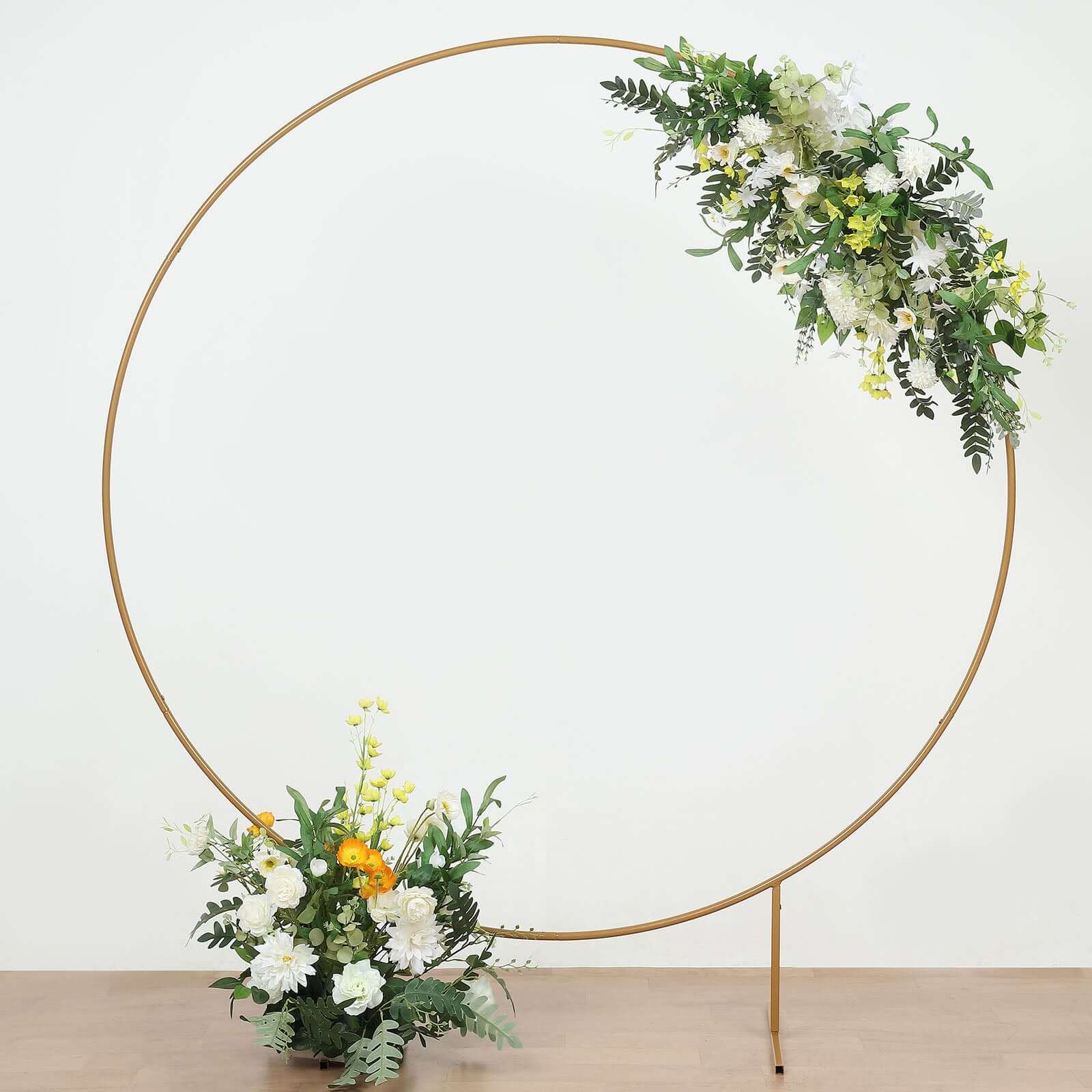 6.5ft Gold Metal Circle Wedding Arch Stand, Floral Balloon Garland Hoop, Round Backdrop Frame - Bell Racket Store