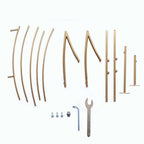 6.5ft Gold Metal Crescent Moon Wedding Arch Backdrop Stand, Curved Arbor Floral Balloon Frame with Sturdy Base - Bell Racket Store