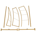 6.5ft Gold Metal Half Crescent Moon Wedding Arbor Frame, Curved Design Arch Flower Balloon Stand - Bell Racket Store