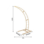 6.5ft Gold Metal Half Crescent Moon Wedding Arbor Frame, Curved Design Arch Flower Balloon Stand - Bell Racket Store