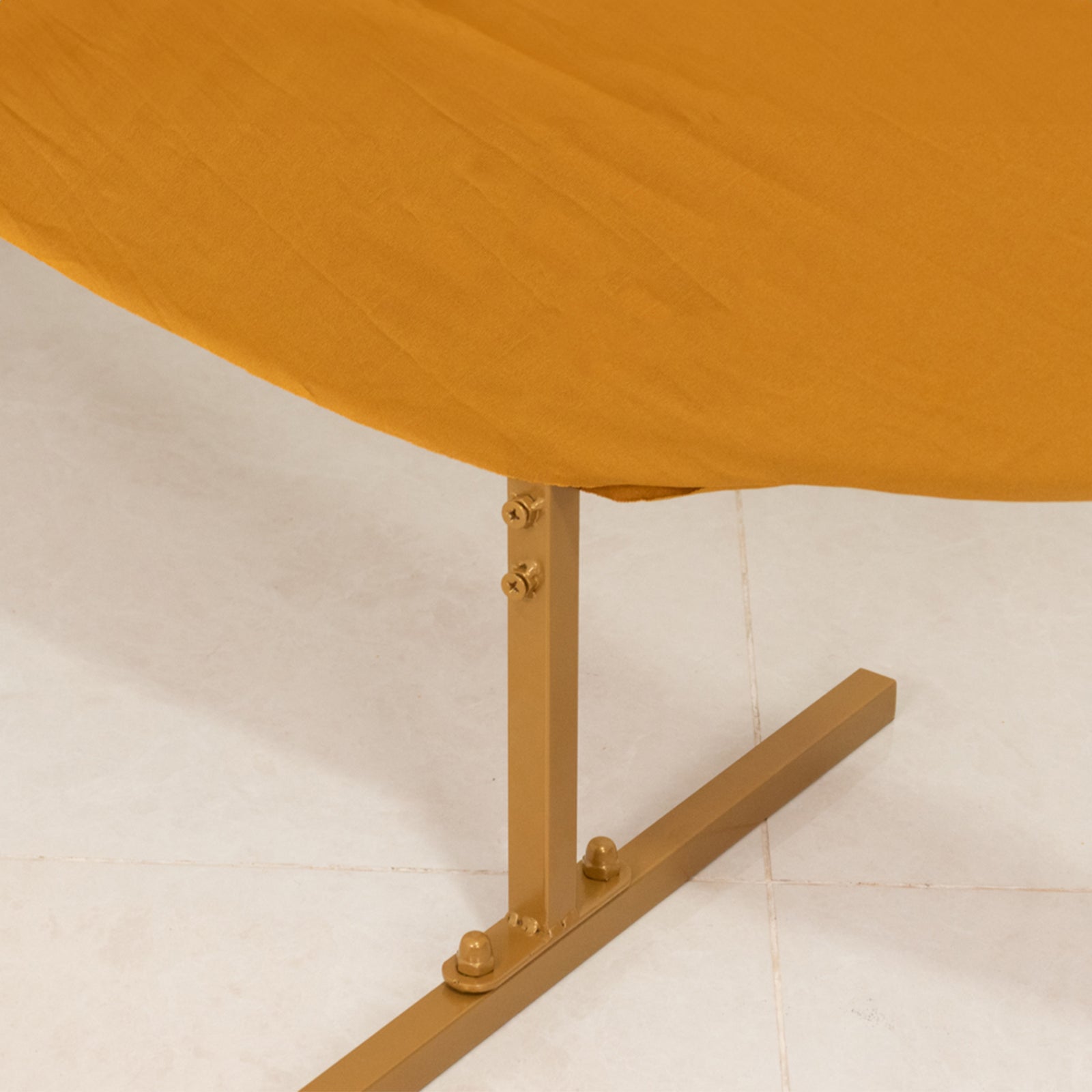 6.5ft Gold Spandex Crescent Moon Chiara Backdrop Stand Cover, Custom Stretch Fitted Wedding Arch Cover - Bell Racket Store