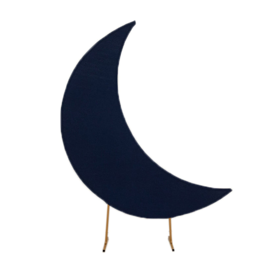 6.5ft Navy Blue Spandex Crescent Moon Chiara Backdrop Stand Cover, Custom Stretch Fitted Wedding Arch Cover - Bell Racket Store