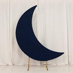 6.5ft Navy Blue Spandex Crescent Moon Chiara Backdrop Stand Cover, Custom Stretch Fitted Wedding Arch Cover - Bell Racket Store