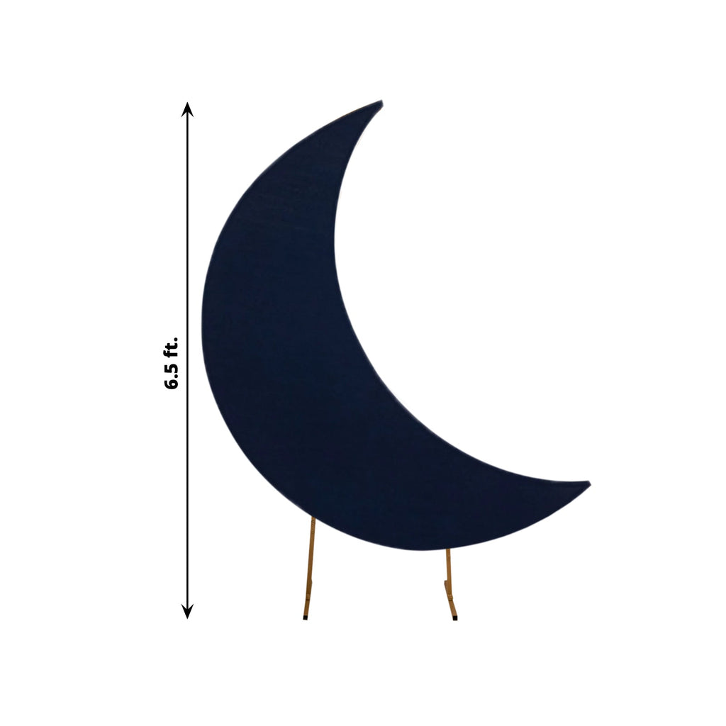 6.5ft Navy Blue Spandex Crescent Moon Chiara Backdrop Stand Cover, Custom Stretch Fitted Wedding Arch Cover - Bell Racket Store
