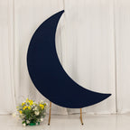 6.5ft Navy Blue Spandex Crescent Moon Chiara Backdrop Stand Cover, Custom Stretch Fitted Wedding Arch Cover - Bell Racket Store