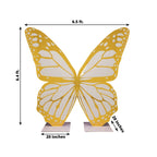 6.5ft White Gold Giant Butterfly Backdrop Party Prop, Free Standing Foamboard Monarch Butterfly Wings Photo Background - Bell Racket Store