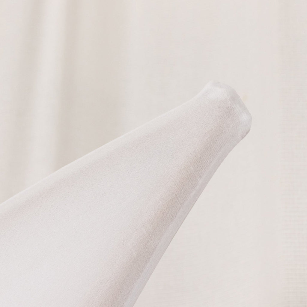 6.5ft White Spandex Crescent Moon Chiara Backdrop Stand Cover, Custom Stretch Fitted Wedding Arch Cover - Bell Racket Store