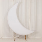 6.5ft White Spandex Crescent Moon Chiara Backdrop Stand Cover, Custom Stretch Fitted Wedding Arch Cover - Bell Racket Store