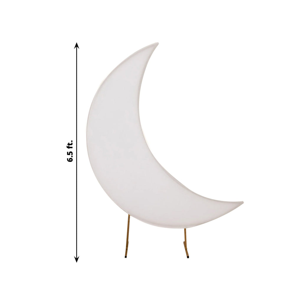 6.5ft White Spandex Crescent Moon Chiara Backdrop Stand Cover, Custom Stretch Fitted Wedding Arch Cover - Bell Racket Store