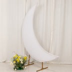 6.5ft White Spandex Crescent Moon Chiara Backdrop Stand Cover, Custom Stretch Fitted Wedding Arch Cover - Bell Racket Store