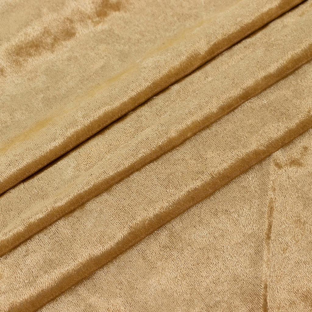 65"x5 Yards Champagne Crushed Velvet Fabric Bolt, DIY Craft Fabric Roll