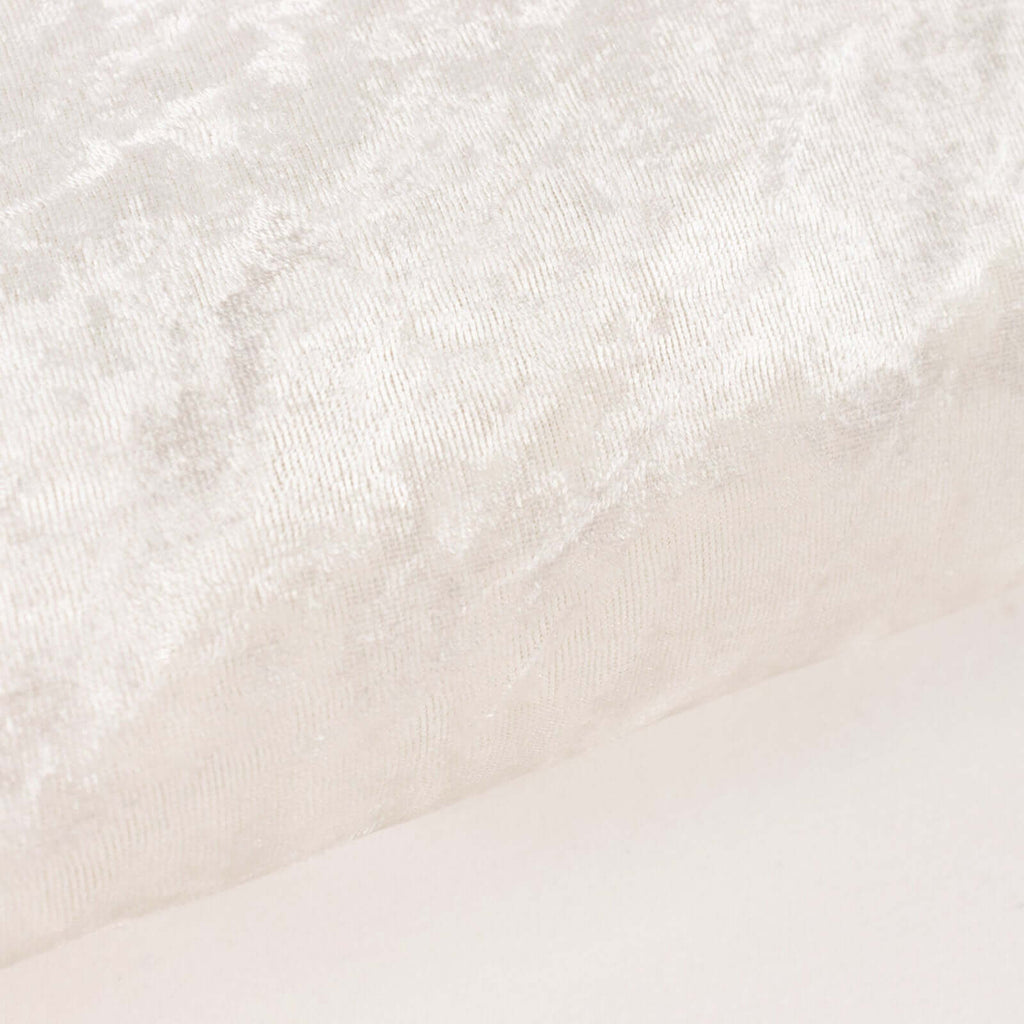 65"x5 Yards Ivory Crushed Velvet Fabric Bolt, DIY Craft Fabric Roll