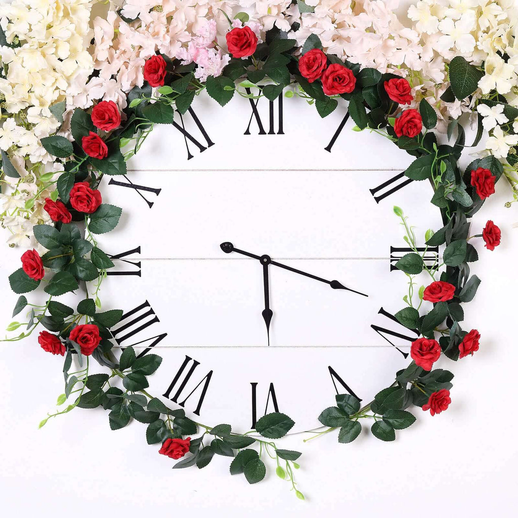 6ft 20 Red Artificial Silk Roses Flower Garland, Hanging Vine - Bell Racket Store