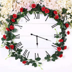 6ft 20 Red Artificial Silk Roses Flower Garland, Hanging Vine - Bell Racket Store