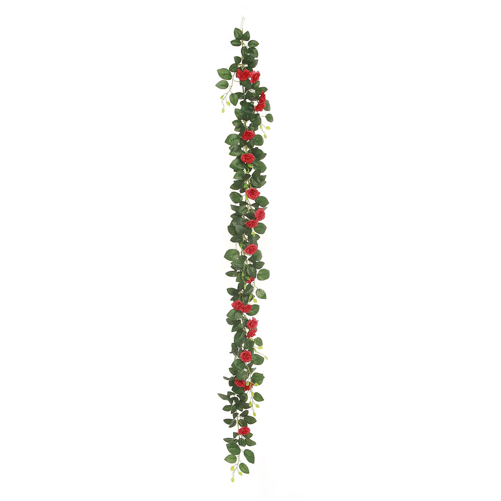 6ft 20 Red Artificial Silk Roses Flower Garland, Hanging Vine - Bell Racket Store