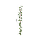 6ft Artificial Eucalyptus Garland with Blush/Dusty Rose Silk Roses â€“ Faux Greenery Vine - Bell Racket Store