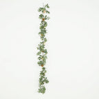 6ft Artificial Eucalyptus Garland with Cream/Gold Silk Roses â€“ Faux Greenery Vine - Bell Racket Store
