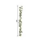 6ft Artificial Eucalyptus Garland with Cream/Gold Silk Roses â€“ Faux Greenery Vine - Bell Racket Store