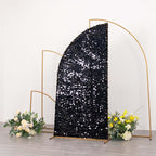 6ft Black Double Sided Big Payette Sequin Chiara Wedding Arch Cover For Half Moon Backdrop Stand - Bell Racket Store