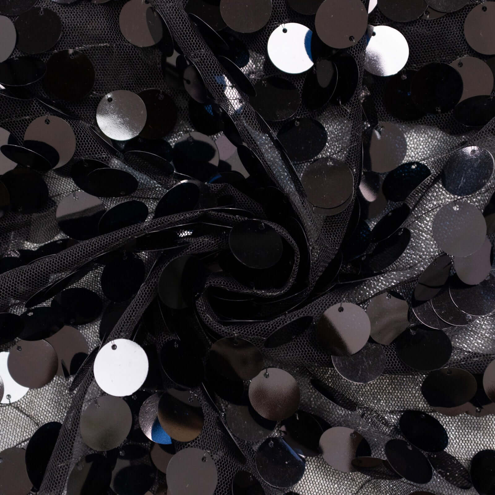 6ft Black Double Sided Big Payette Sequin Chiara Wedding Arch Cover For Half Moon Backdrop Stand - Bell Racket Store