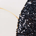 6ft Black Double Sided Big Payette Sequin Chiara Wedding Arch Cover For Half Moon Backdrop Stand - Bell Racket Store