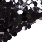 6ft Black Double Sided Big Payette Sequin Chiara Wedding Arch Cover For Half Moon Backdrop Stand - Bell Racket Store