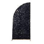6ft Black Double Sided Big Payette Sequin Chiara Wedding Arch Cover For Half Moon Backdrop Stand - Bell Racket Store
