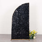 6ft Black Double Sided Big Payette Sequin Chiara Wedding Arch Cover For Half Moon Backdrop Stand - Bell Racket Store