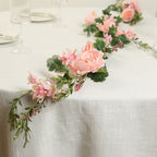 6ft Blush Silk Rose Peony Flower Garland, Mixed Floral Greenery Garland Artificial Hanging Vine - Bell Racket Store