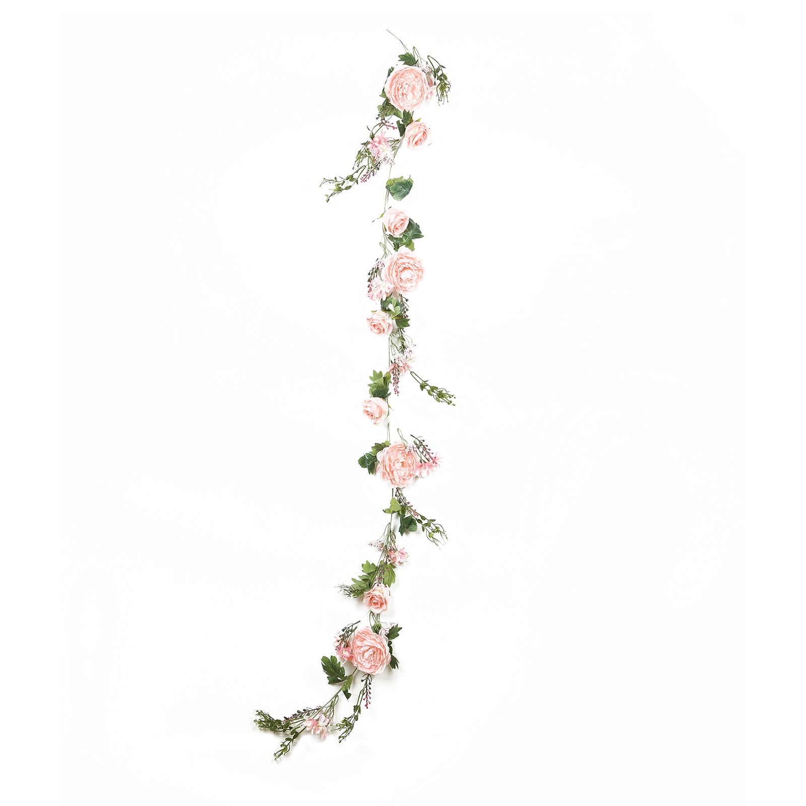 6ft Blush Silk Rose Peony Flower Garland, Mixed Floral Greenery Garland Artificial Hanging Vine - Bell Racket Store