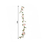 6ft Blush Silk Rose Peony Flower Garland, Mixed Floral Greenery Garland Artificial Hanging Vine - Bell Racket Store