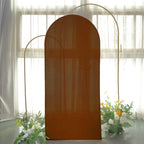 6ft Cinnamon Brown Spandex Fitted Chiara Backdrop Stand Cover For Round Top Wedding Arch - Bell Racket Store