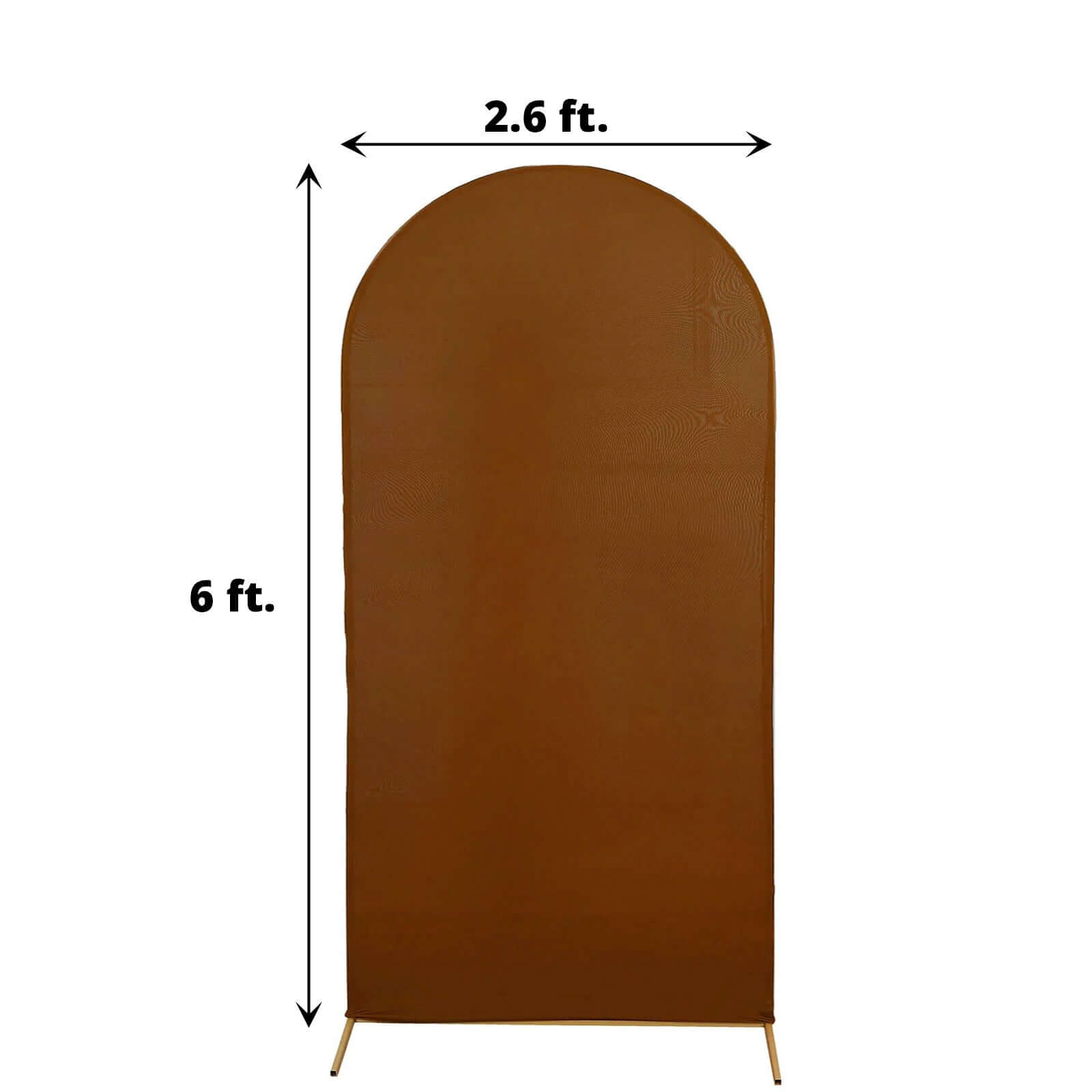 6ft Cinnamon Brown Spandex Fitted Chiara Backdrop Stand Cover For Round Top Wedding Arch - Bell Racket Store